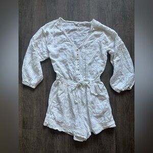 Aerie White Textured Top